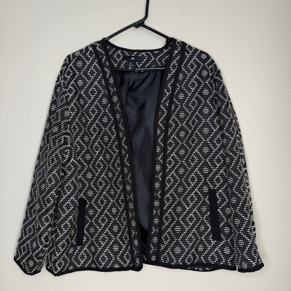 H&M Black and White Textured Jacket